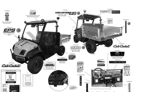Label Map Diagram and Parts List for WTCAB747EFI (37AM48FM010)(2017) Cub Cadet Lawn Tractor Accessories